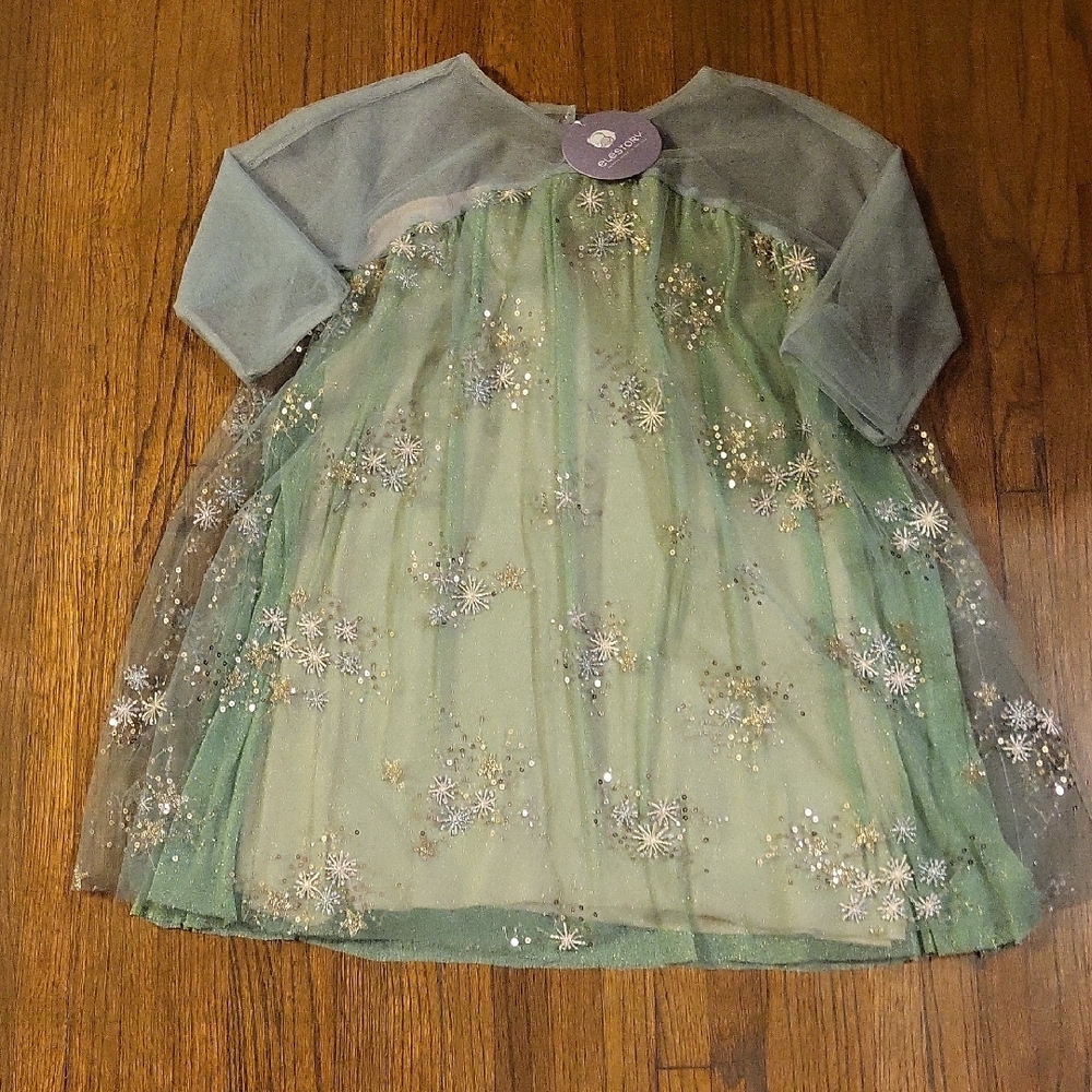 Elestory Elegant Green and Silver Sequin Formal Dress with Flowing Tulle…